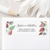 モダン色彩の鮮やかBurgundy Leaf Water Color Folids ラベル (インサイチュ)