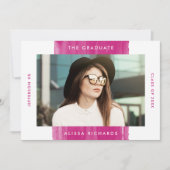 モダン色彩の鮮やかMagenta Photo Gradation Party 招待状 (正面)