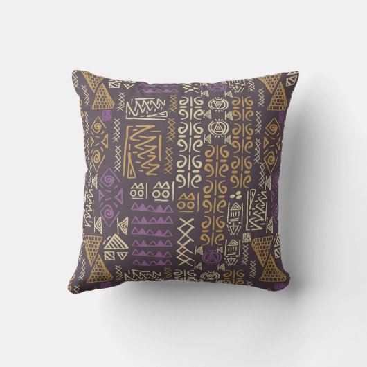 モダン色数々のインディアン円、三角形、Xs、 クッション (裏面)