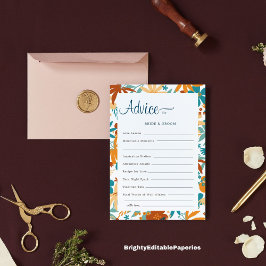 モダン色数々のフローラ結婚アドバイスカード アドバイスカード