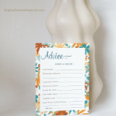 モダン色数々のフローラ結婚アドバイスカード アドバイスカード