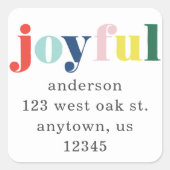 モダン色数々の楽しい休日差出人住所 スクエアシール (正面)