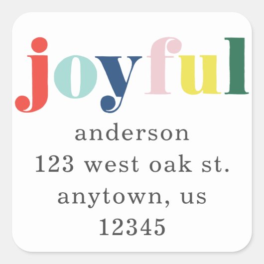 モダン色数々の楽しい休日差出人住所 スクエアシール (正面)