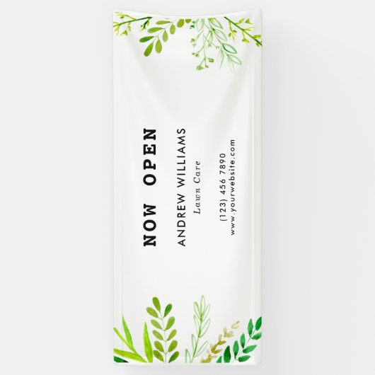 モダン芝気に造園業 横断幕 (縦)