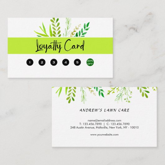 モダン芝気に造園 ロイヤリティカード (正面/裏面)