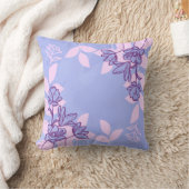 モダン花と葉オーナメント クッション (ブランケット)