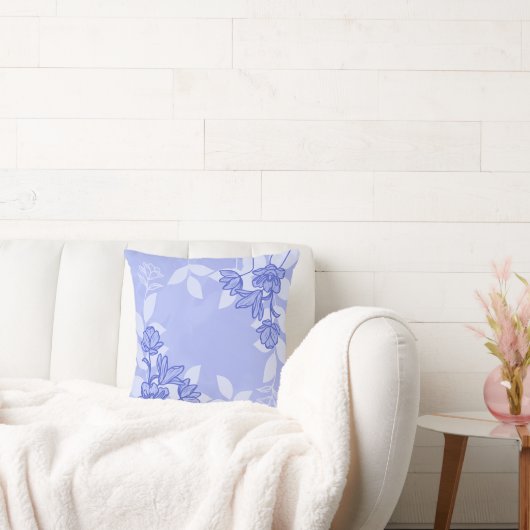 モダン花と葉オーナメント クッション (ソファ)