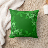 モダン花と葉オーナメント クッション (ブランケット)