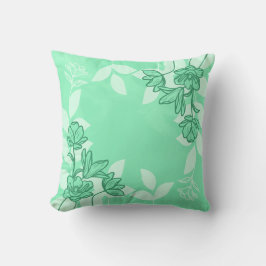 モダン花と葉オーナメント クッション