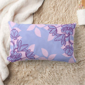 モダン花と葉オーナメント ランバークッション (ブランケット)