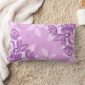 モダン花と葉オーナメント ランバークッション (ブランケット)