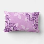 モダン花と葉オーナメント ランバークッション (正面)