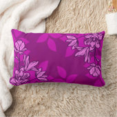 モダン花と葉オーナメント ランバークッション (ブランケット)