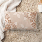 モダン花と葉オーナメント ランバークッション (ブランケット)