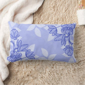 モダン花と葉オーナメント ランバークッション (ブランケット)