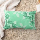 モダン花と葉オーナメント ランバークッション (ブランケット)