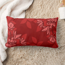モダン花と葉オーナメント ランバークッション