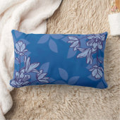 モダン花と葉オーナメント ランバークッション (ブランケット)