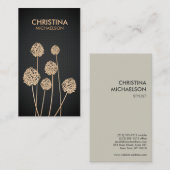 モダン花の金ゴールド 名刺 (正面/裏面)