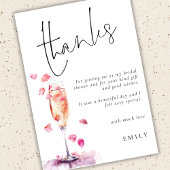 モダン花びらプロセッコガラスブライダルシャワー感謝してい カード