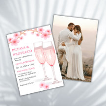 モダン花びら&プロセッコピンクフォトブライダルシャワー