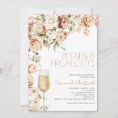 モダン花びら&プロセッコフローラブライダルシャワー 招待状 (正面)