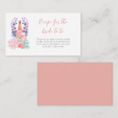 モダン花びら&プロセッコブライダルシャワーレシピ エンクロージャーカード (正面/裏面)