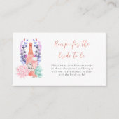 モダン花びら&プロセッコブライダルシャワーレシピ エンクロージャーカード (正面)