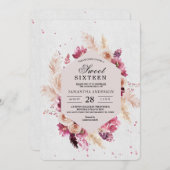 モダン花エレガント枠美しい 招待状 (正面/裏面)