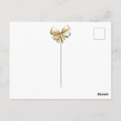 モダン花嫁ホワイト金ゴールドズ結婚ガウンブライダルシャワー ポストカード (裏面)