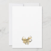 モダン花嫁ホワイト金ゴールドズ結婚ガウンブライダルシャワー 招待状 (裏面)