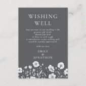モダン花模様がグレイ結婚を望む エンクロージャーカード (正面)