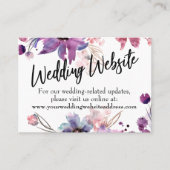 モダン花模様の結婚Webサイト、日付カードの保存 名刺 (正面)