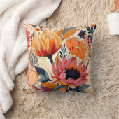 モダン花模様デザイン |両面装飾用クッション クッション (ブランケット)