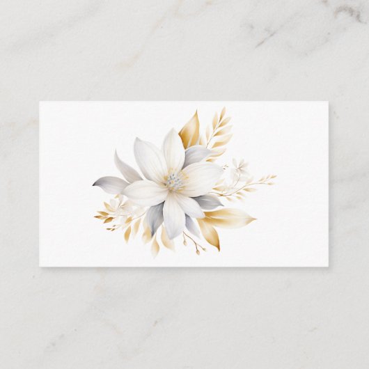 モダン花模様縁ど表示ブライダルシャワー エンクロージャーカード (裏面)