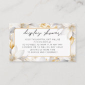 モダン花模様縁ど表示ブライダルシャワー エンクロージャーカード (正面)