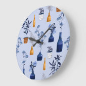 モダン花瓶ヴィンテージモノトーンの ラージ壁時計 (傾斜)