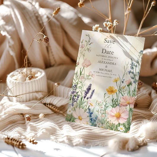 モダン花結婚の セーブザデート