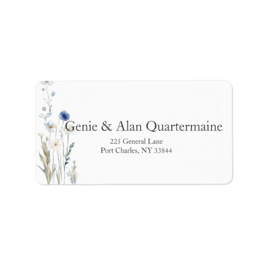 モダン花結婚の ラベル (正面)