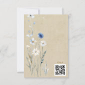 モダン花結婚の 出欠カード (裏面)