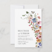 モダン花結婚の 招待状 (正面)