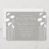 モダン花結婚の 招待状 (正面)