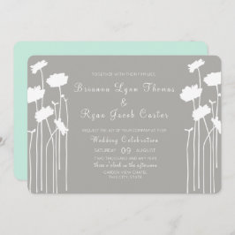 モダン花結婚の 招待状