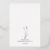 モダン花結婚の 箔招待状 (裏面)