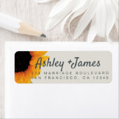 モダン花結婚差出人住所 ラベル (インサイチュ)