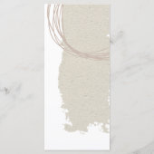 モダン芸術品を気取った線の形状ベージュ結婚の メニュー (裏面)