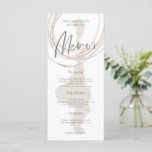 モダン芸術品を気取った線の形状ベージュ結婚の メニュー (スタンド正面)