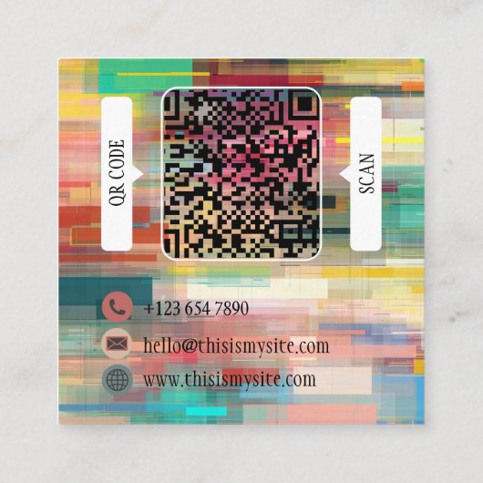 モダン芸術的ア数々のル色 スクエア名刺 (裏面)