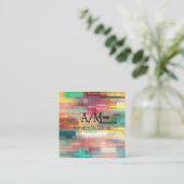 モダン芸術的ア数々のル色 スクエア名刺 (スタンド正面)