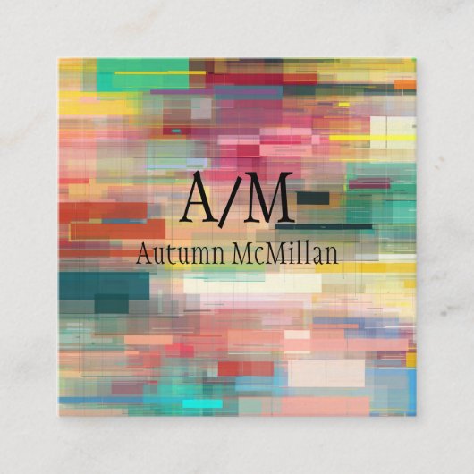 モダン芸術的ア数々のル色 スクエア名刺 (正面)